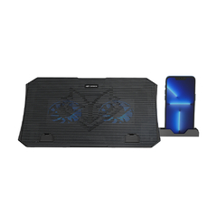 Base Para Notebook C3Tech NBC-40BK 15.6" com Suporte para Celular + 2 Cooler Led Azul