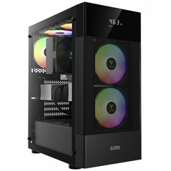 Gabinete Gamer Gamdias Aura GC5 Black Com Painel Digital *Com 3 Fans RGB* - ATX, Micro-ATX e Mini-ITX