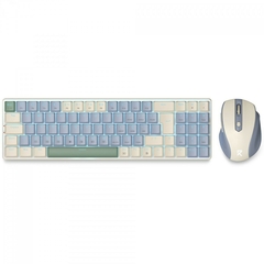 Kit Teclado e Mouse Sem Fio Gamer Redragon BS-8772 White and Blue