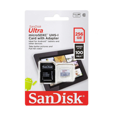 Cartão de Memória Sandisk Ultra 256GB Micro SD Sdxc Uhs-i Classe 10 C/ Adaptador - SDSQUNR-256G-GN6TA - comprar online