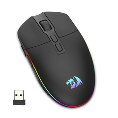 Mouse Gamer Redragon Invader Pro Wireless 10.000 DPI RGB 8 Botões Programáveis Pixart PMW3325 Preto M719RGB-PRO