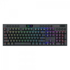 Teclado Gamer Mecânico Redragon Horus Led RGB Black Switch Brown Low Profile K619-RGB PT-BROWN