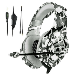 Headset Gamer Knup KP-FN601 Camuflado Cinza P3 + Adaptador P2 (Pega em Todas as Plataformas)