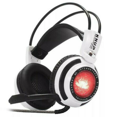 Headset Gamer Knup KP-400 White Led Vermelho 7.1 P2 (2 Saídas)