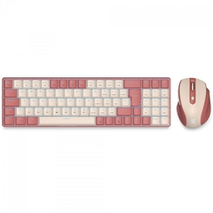 Combo Office Teclado + Mouse Redragon BS-8772 Wireless 2.4G Teclado e Mouse Rosa