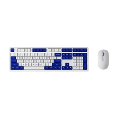 Kit Teclado e Mouse Sem Fio Gamer Akko MX108 Blue and White 2.4GHz/Bluetooth