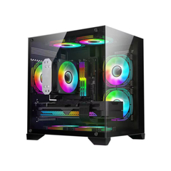 Gabinete Gamer Hayom GB1790 *Com 4 Fans Led Rgb Controlável* - Micro-ATX e Mini-ITX