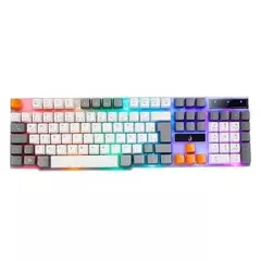 Teclado Semi Mecânico Rise Mode G1 White/Gray Rainbow - RM-TG-01-WG