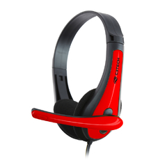 Headset Office C3Plus PH-30BK P3 Preto c/ Vermelho