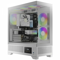 Gabinete Gamer Gamdias Atlas M1 White Com Painel Digital *Com 3 Fans ARGB* ATX, Micro-ATX e Mini-ITX