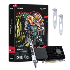 Placa de Vídeo AMD R5 230 2GB DDR3 Pcyes Single Fan 64 Bits (1 HDMI, 1 DVI, 1 VGA) - 1 Ano de Garantia