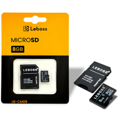 Cartão de Memória Leboss 08GB LB-CM08 MicroSD com Adaptador SD