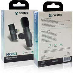 Microfone de Lapela Sem Fio Onistek ON-MC802 Lightning para IOS (iPhone) - comprar online