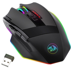 Mouse Gamer Redragon Sniper Pro Wireless 16.000 DPI RGB 9 Botões Programáveis Black M801P