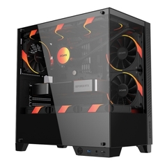 Gabinete Gamer Pcyes Forcefield Twr Black Vulcan *Sem Fan* - Micro-ATX e Mini-ITX