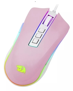 Mouse Gamer Redragon Cobra M711WP RGB, 12400 DPI, 8 Botões Programáveis, Pink/White na internet