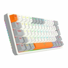 Teclado Mecânico 60% Redragon Akali White/Gray/Orange RGB Switch Brown - comprar online