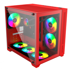 Gabinete Gamer Pcyes Forcefield Red Magma *Sem Fan Led* - Micro-ATX e Mini-ITX - comprar online