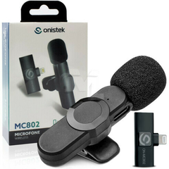 Microfone de Lapela Sem Fio Onistek ON-MC802 Lightning para IOS (iPhone)