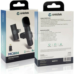Microfone de Lapela Sem Fio Onistek ON-MC804 Type-C USB C com Adaptador para Lightning para IOS (iPhone) - comprar online