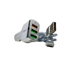 Carregador Veicular Auto ID de 1 USB 3.0A + 2USB Xtrad - A1028