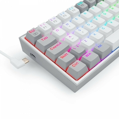 Teclado Mecânico 60% Redragon Fizz White/Gray RGB Switch Blue na internet