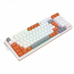 Teclado Mecânico 98% Redragon Gloria White/Orange RGB Switch Dust-Proof Red na internet