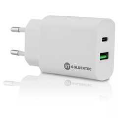 Carregador de Parede GT 3.0A 20W Branco Bivolt (2 USB) (1 USB-C)(1 USB) 3.0 Fast Charge