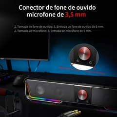 Soundbar Gamer Redragon Darknets GS570 RGB Stereo USB/Bluetooth 3.5mm Black na internet
