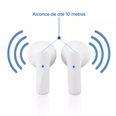 Fone TWS Bluetooth GT Free Branco - WZetta: Pcs, Eletrônicos, Áudio, Vídeo e mais