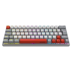 Teclado Mecânico 60% Pcyes Kuromori White Ghost Rainbow Switch Blue - WZetta: Pcs, Eletrônicos, Áudio, Vídeo e mais