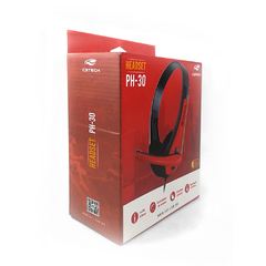 Headset Office C3Plus PH-30BK P3 Preto c/ Vermelho - WZetta: Pcs, Eletrônicos, Áudio, Vídeo e mais