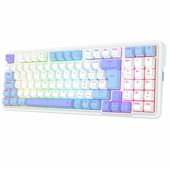 Teclado Mecânico 98% Redragon Gloria Pro White/Blue RGB Bluetooth/Wireless Recarregável Switch Bumblebee - WZetta: Pcs, Eletrônicos, Áudio, Vídeo e mais