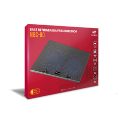 Base Para Notebook C3Tech NBC-80BK 17.3" com 2 Cooler Led Azul - WZetta: Pcs, Eletrônicos, Áudio, Vídeo e mais