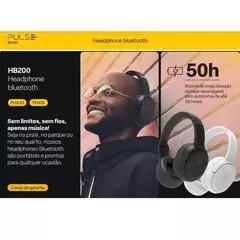 Headphone Bluetooth Multi Pulse HD200 Black BT 5.3 - Autonomia 50H - Alcance 10M - Entrada AUX - WZetta: Pcs, Eletrônicos, Áudio, Vídeo e mais