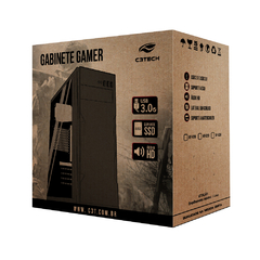 Gabinete Gamer C3Tech MT-G220BK *Sem Fan Led* - ATX, Micro-ATX e Mini-ITX - WZetta: Pcs, Eletrônicos, Áudio, Vídeo e mais