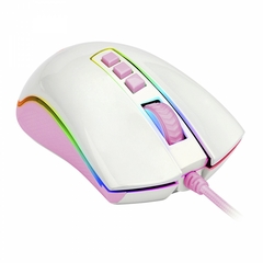 Mouse Gamer Redragon Cobra White/Pink M711WP 12.400 DPI - WZetta: Pcs, Eletrônicos, Áudio, Vídeo e mais