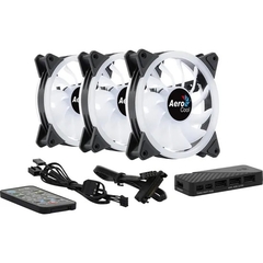 Kit 3 Cooler Fan Aerocool Duo 12 Pro ARGB + Hub + Controle - WZetta: Pcs, Eletrônicos, Áudio, Vídeo e mais