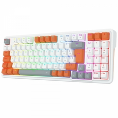 Teclado Mecânico 98% Redragon Gloria White/Orange RGB Switch Dust-Proof Red - loja online