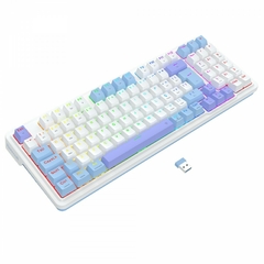 Teclado Mecânico 98% Redragon Gloria Pro White/Blue RGB Bluetooth/Wireless Recarregável Switch Bumblebee - loja online