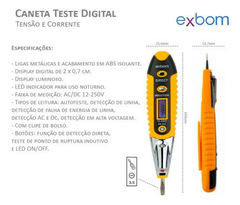 Imagem do Detector de Tensão Digital Exbom CNTT-D10 Com Sensibilidade Ajustável