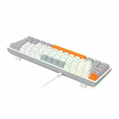 Imagem do Teclado Mecânico 60% Redragon Akali White/Gray/Orange RGB Switch Brown