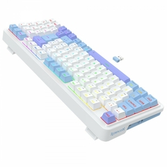 Imagem do Teclado Mecânico 98% Redragon Gloria Pro White/Blue RGB Bluetooth/Wireless Recarregável Switch Bumblebee