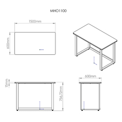 Imagem do Mesa Office Hayonik MHO 1500 15mm Carvalho Berlin