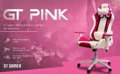Imagem do Cadeira Gamer Reclinável GT Pink com Almofadas de Pescoço e Lombar | GT Gamer