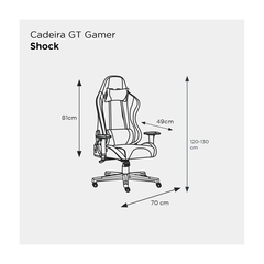 Imagem do Cadeira Gamer Reclinável GT Shock com Almofadas de Pescoço e Lombar | GT Gamer