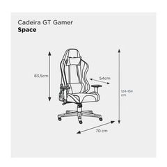 Imagem do Cadeira Gamer Reclinável GT Space com LED RGB | GT Gamer