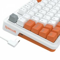 Teclado Mecânico 98% Redragon Gloria White/Orange RGB Switch Dust-Proof Red