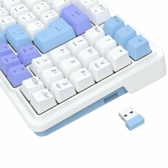 Teclado Mecânico 98% Redragon Gloria Pro White/Blue RGB Bluetooth/Wireless Recarregável Switch Bumblebee