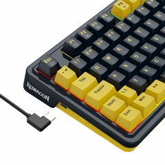 Teclado Mecânico 75% Redragon ELF Pro Black/Yellow RGB Switch Melt Gold